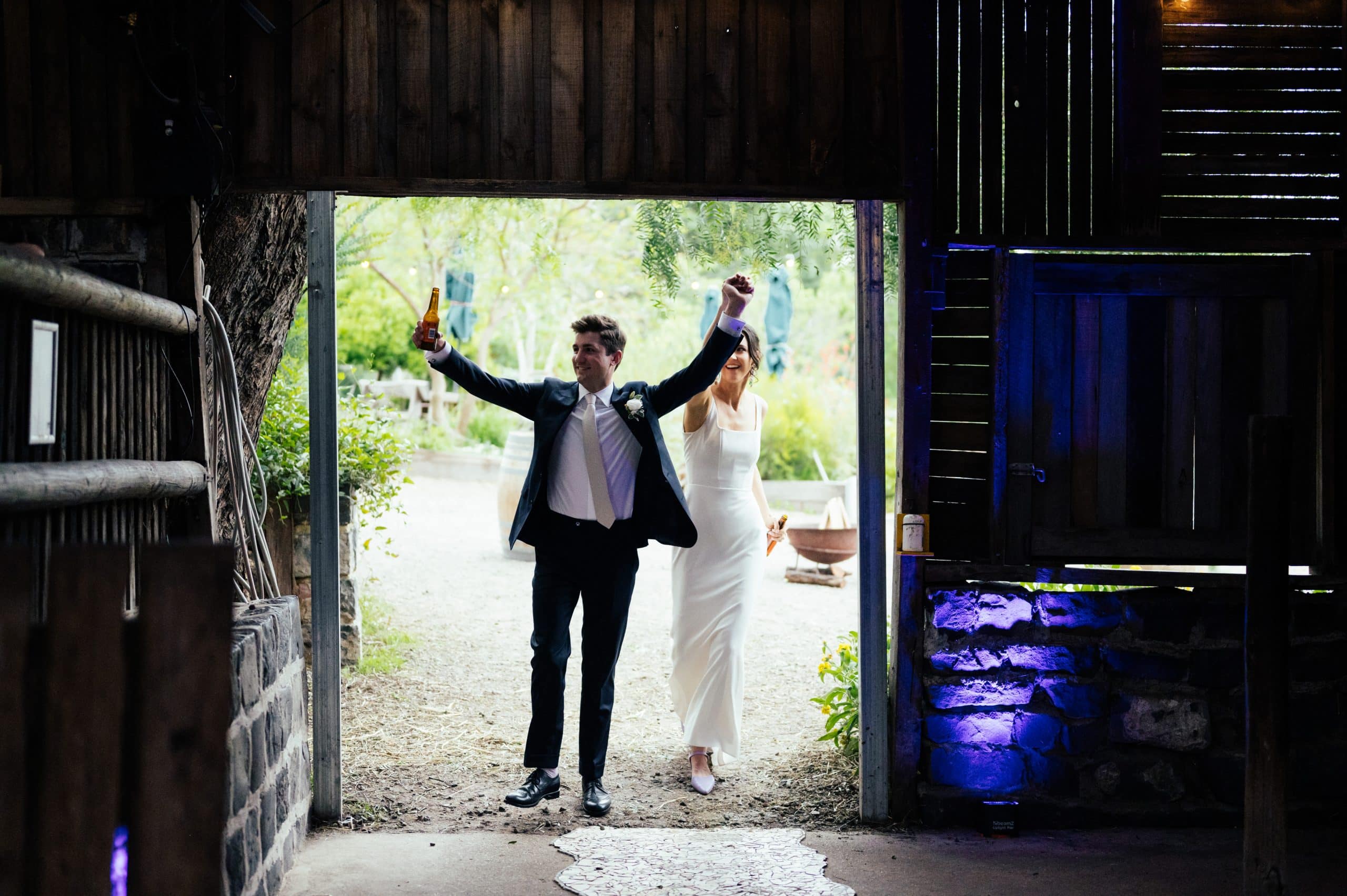Collingwood Childrens Farm Wedding Couple Entrance Photographed by Alex Motta
