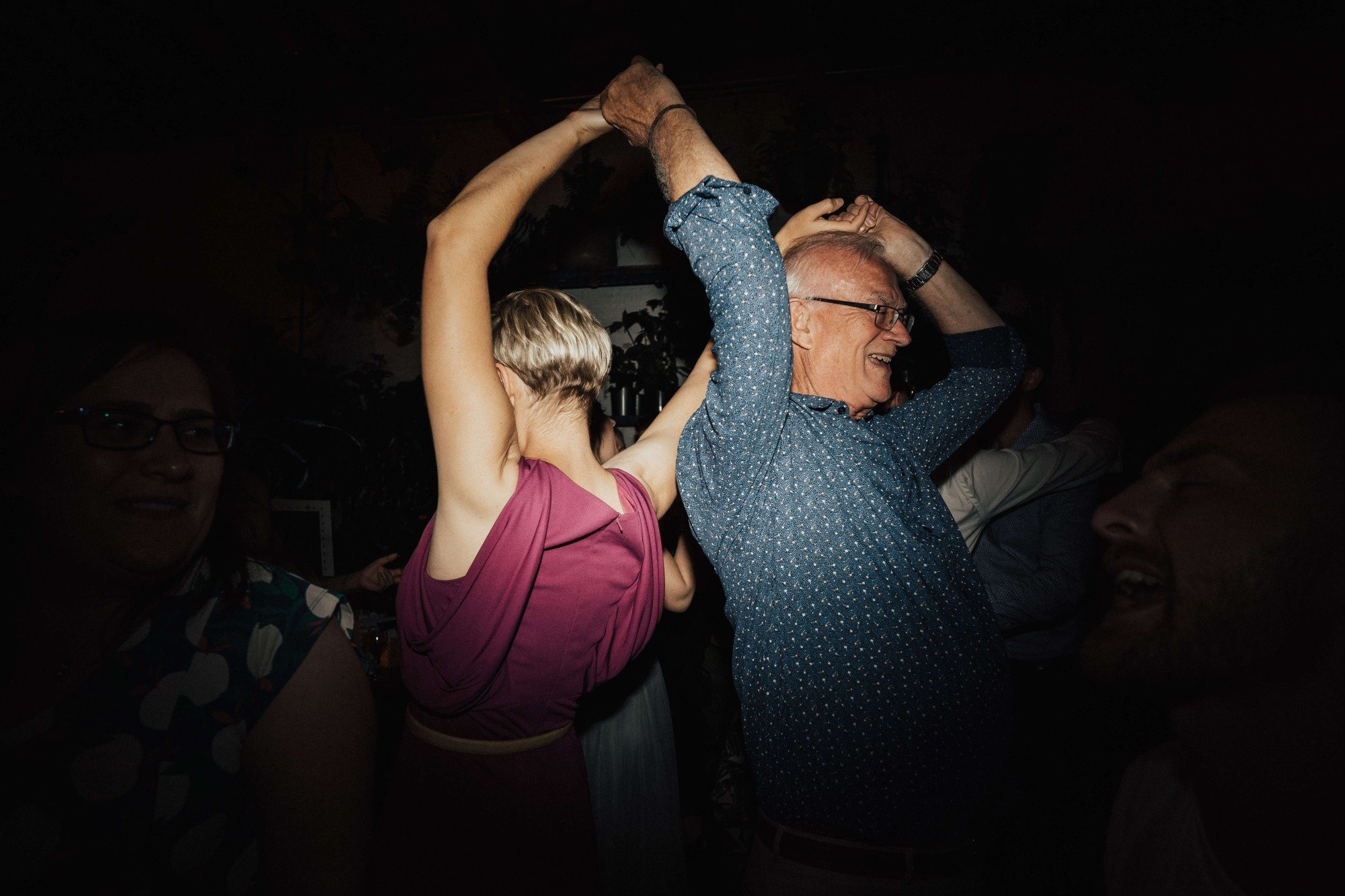 Old And Young Person Dancing At Wedding