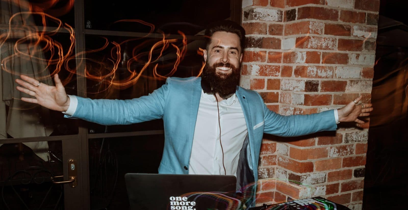 DJ Eddy Mac Smiles Behind The Decks At A Coombe Yarra Valley Wedding