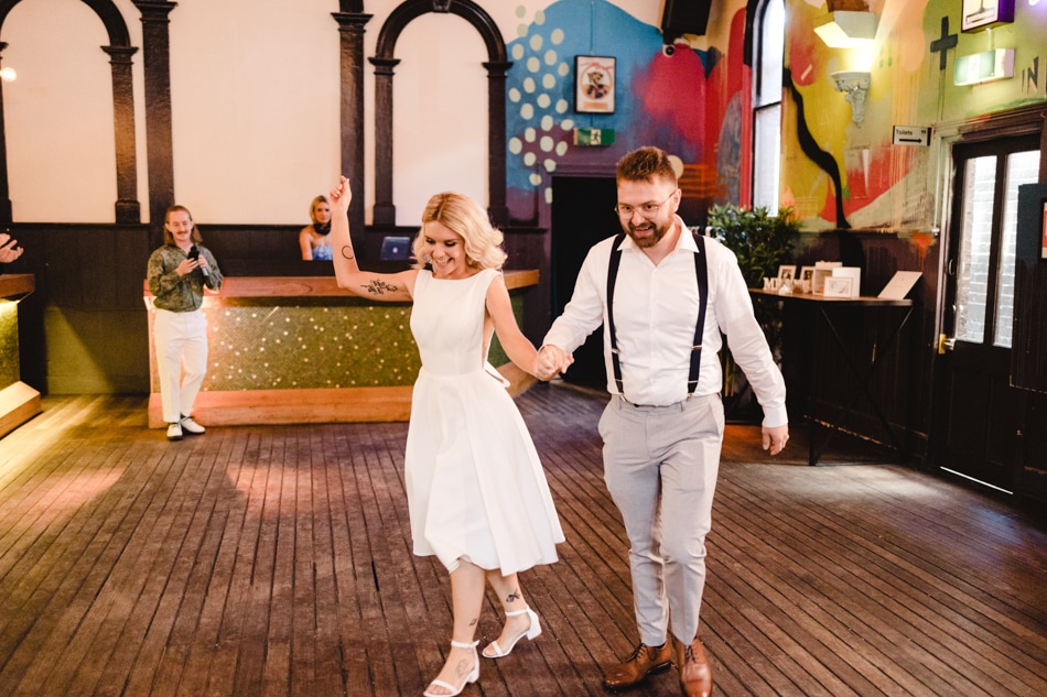 Bride and Groom Indie First Dance at Brunswick Mess Hall Photographed by TOne Image with DJ Aleks Mac
