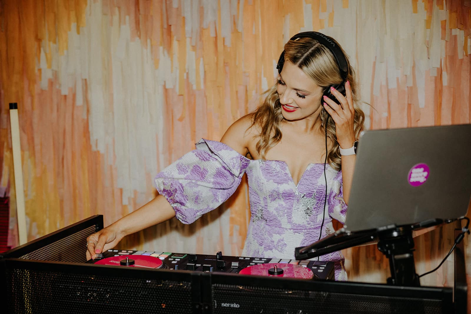 DJ-and-Wedding-Podcast-Host-DJ-Aleks-Mac-Behind-the-Decks-Photographed-by-Caity-and-Duncan