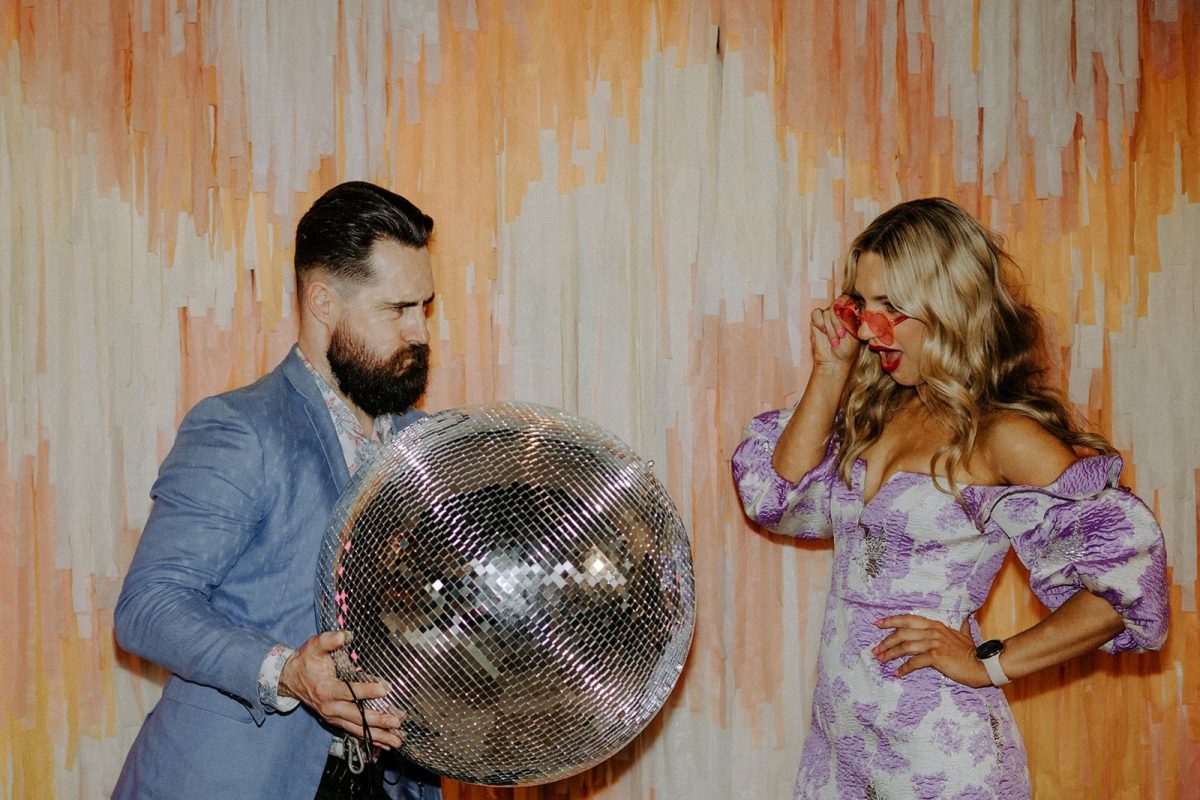 Fun Photo with DJs Aleks and Eddy Mac and a Disco Ball Photographed by Caity and Duncan